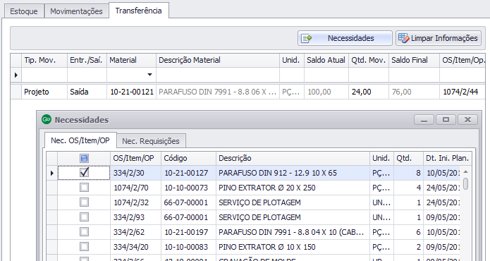 Módulo de Estoque e Rastreabilidade GiP Simplix